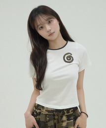 UPDRAFT（アップドラフト）の「SPIRAL APPLIQUE SLIM T-SHIRTS [WHITE/CAMO]（Tシャツ/カットソー）」