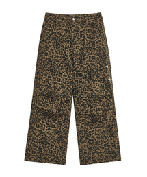 STUD PARACHUTE PANTS [LEOPARD BROWN]