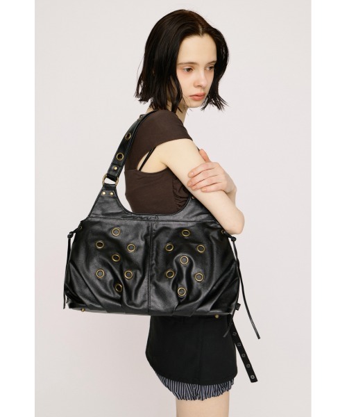SLY(スライ)の「EYELET TOTE BAG アイレットトートバッグ(トートバッグ・レディース・ブラック/カーキ/アイボリー・FREE)」の1枚目の写真
