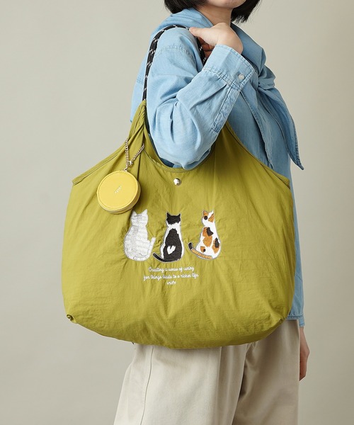 unify(ユニファイ)の「【unify(ユニファイ)】軽量 収納力 しっかり お買い物 にも 刺繍 マルシェバッグ UNPS-01(トートバッグ・レディース・オレンジ/グリーン/オリーブ/サックスブルー/グレー/キャメル/スモークピンク/ライトグレー/ライトブルー/ネイビー/ベージュ/ブラック・ONE SIZE)」の6枚目の写真