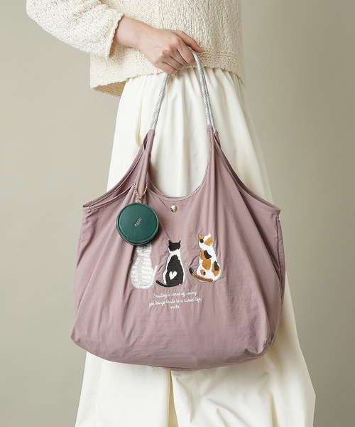 unify(ユニファイ)の「【unify(ユニファイ)】軽量 収納力 しっかり お買い物 にも 刺繍 マルシェバッグ UNPS-01(トートバッグ・レディース・オレンジ/グリーン/オリーブ/サックスブルー/グレー/キャメル/スモークピンク/ライトグレー/ライトブルー/ネイビー/ベージュ/ブラック・ONE SIZE)」の12枚目の写真