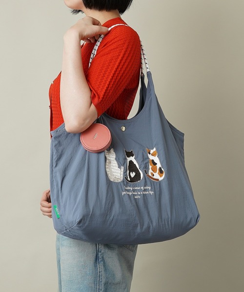 unify(ユニファイ)の「【unify(ユニファイ)】軽量 収納力 しっかり お買い物 にも 刺繍 マルシェバッグ UNPS-01(トートバッグ・レディース・オレンジ/グリーン/オリーブ/サックスブルー/グレー/キャメル/スモークピンク/ライトグレー/ライトブルー/ネイビー/ベージュ/ブラック・ONE SIZE)」の10枚目の写真