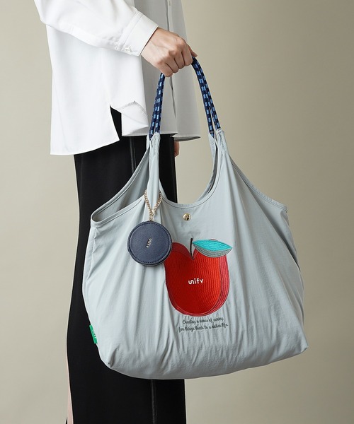 unify(ユニファイ)の「【unify(ユニファイ)】軽量 収納力 しっかり お買い物 にも 刺繍 マルシェバッグ UNPS-01(トートバッグ・レディース・オレンジ/グリーン/オリーブ/サックスブルー/グレー/キャメル/スモークピンク/ライトグレー/ライトブルー/ネイビー/ベージュ/ブラック・ONE SIZE)」の8枚目の写真