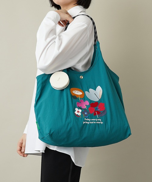 unify(ユニファイ)の「【unify(ユニファイ)】軽量 収納力 しっかり お買い物 にも 刺繍 マルシェバッグ UNPS-01(トートバッグ・レディース・オレンジ/グリーン/オリーブ/サックスブルー/グレー/キャメル/スモークピンク/ライトグレー/ライトブルー/ネイビー/ベージュ/ブラック・ONE SIZE)」の13枚目の写真