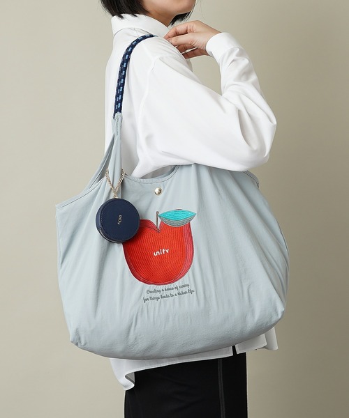 unify(ユニファイ)の「【unify(ユニファイ)】軽量 収納力 しっかり お買い物 にも 刺繍 マルシェバッグ UNPS-01(トートバッグ・レディース・オレンジ/グリーン/オリーブ/サックスブルー/グレー/キャメル/スモークピンク/ライトグレー/ライトブルー/ネイビー/ベージュ/ブラック・ONE SIZE)」の19枚目の写真