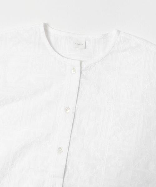 かぐれ（カグレ）の「コットンクロス刺しゅうワイドシャツ（シャツ/ブラウス・レディース・ネイビー/オフホワイト・FREE）」の17枚目の写真