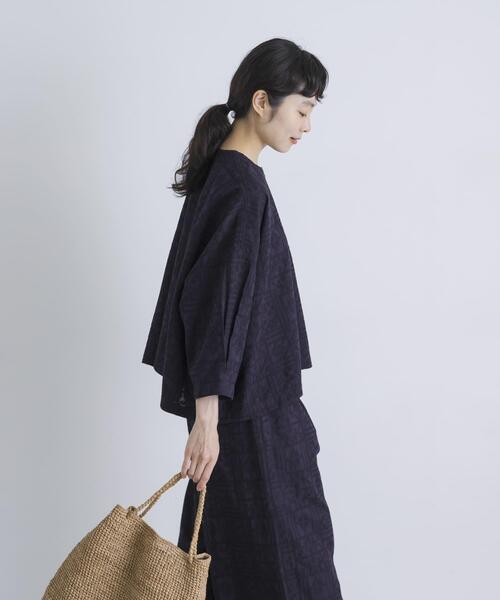 かぐれ（カグレ）の「コットンクロス刺しゅうワイドシャツ（シャツ/ブラウス・レディース・ネイビー/オフホワイト・FREE）」の21枚目の写真