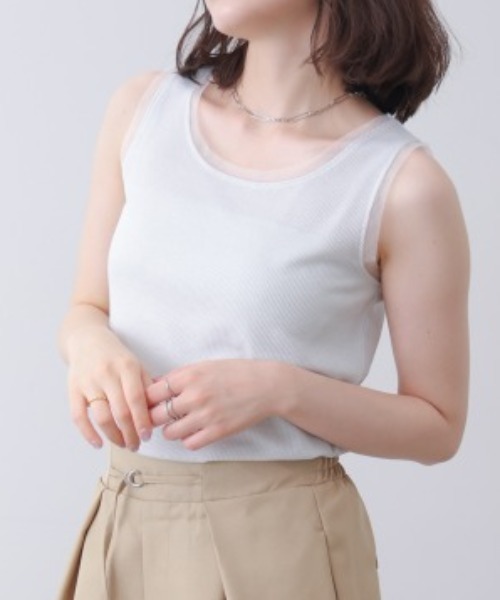 Bou Jeloud(ブージュルード)の「前後2WAYラメタンク(タンクトップ・レディース・ブラック/ベージュ/オフホワイト/ブルー・FREE)」の7枚目の写真