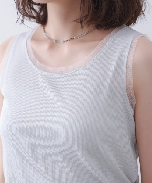 Bou Jeloud(ブージュルード)の「前後2WAYラメタンク(タンクトップ・レディース・ブラック/ベージュ/オフホワイト/ブルー・FREE)」の14枚目の写真