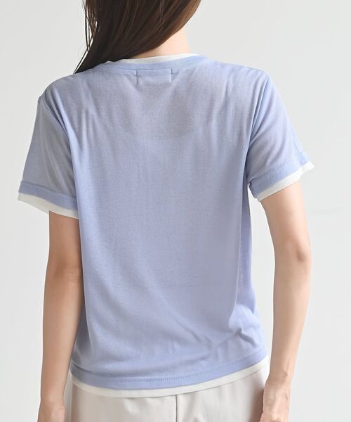 rps（アールピーエス）の「レイヤード風ヘンリーネックＴ（Tシャツ/カットソー・レディース・オフホワイト/サックスブルー/ブラック/イエロー・フリー）」の22枚目の写真