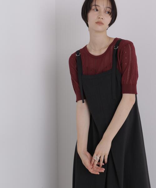 Iretta half‑sleeve rib knit top — трикотажный топ с коротким рукавом