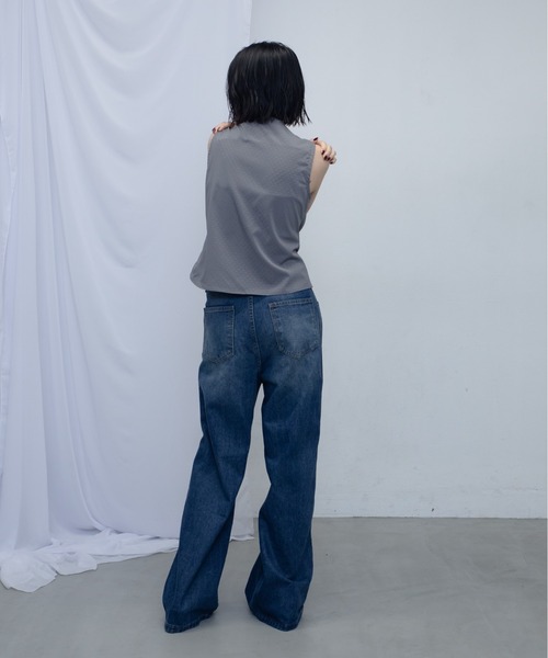 uyu.（ウユ）の「Double Waist Denim Pants/ダブルウエストデニムパンツ（デニムパンツ・レディース・ブルー・MEDIUM/SMALL/LARGE）」の11枚目の写真