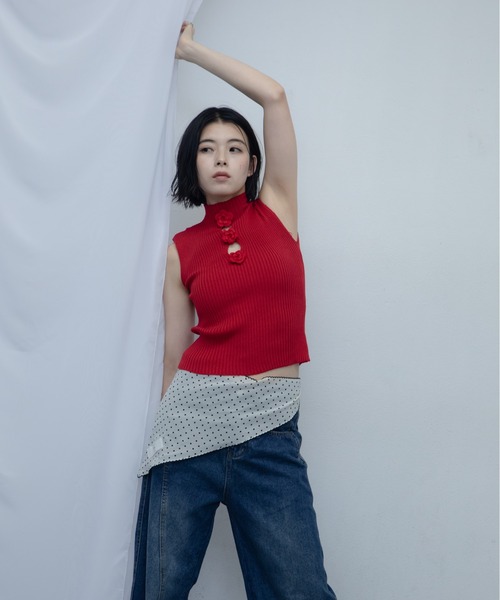 uyu.（ウユ）の「Double Waist Denim Pants/ダブルウエストデニムパンツ（デニムパンツ・レディース・ブルー・MEDIUM/SMALL/LARGE）」の4枚目の写真