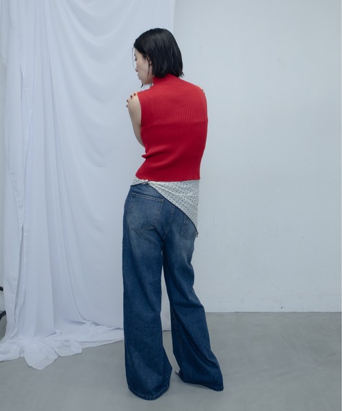 uyu.（ウユ）の「Double Waist Denim Pants/ダブルウエストデニムパンツ（デニムパンツ・レディース・ブルー・MEDIUM/SMALL/LARGE）」の7枚目の写真
