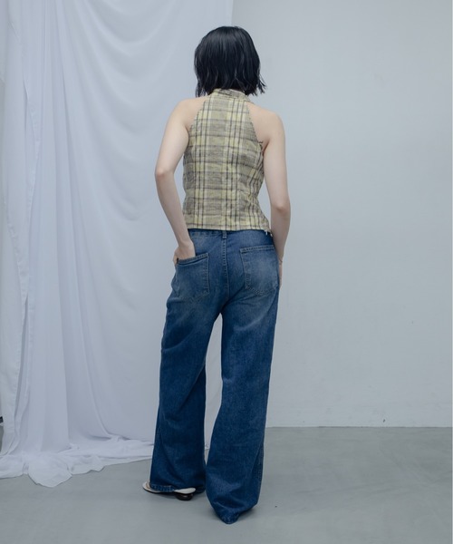 uyu.（ウユ）の「Double Waist Denim Pants/ダブルウエストデニムパンツ（デニムパンツ・レディース・ブルー・MEDIUM/SMALL/LARGE）」の22枚目の写真