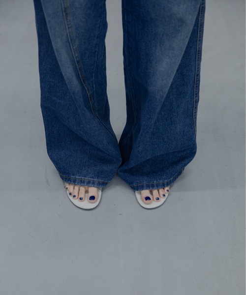 uyu.（ウユ）の「Double Waist Denim Pants/ダブルウエストデニムパンツ（デニムパンツ・レディース・ブルー・MEDIUM/SMALL/LARGE）」の8枚目の写真