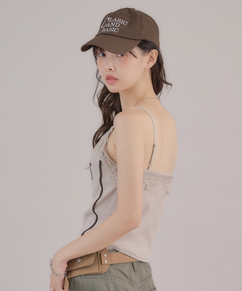 apres jour mignon(アプレジュールミニョン)の「レース付きロゴキャミ(キャミソール・レディース・カーキ/ブラウン系その他/グレー・LARGE/フリー)」の10枚目の写真
