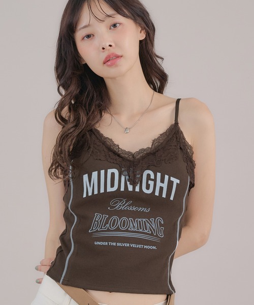 apres jour mignon(アプレジュールミニョン)の「レース付きロゴキャミ(キャミソール・レディース・カーキ/ブラウン系その他/グレー・LARGE/フリー)」の8枚目の写真