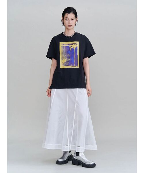 UN3D.(アンスリード)の「MESH TRIANGLE FLARE SKIRT / メッシュトライアングルフレアスカート(スカート・レディース・ホワイト/ブラック・38/36)」の12枚目の写真