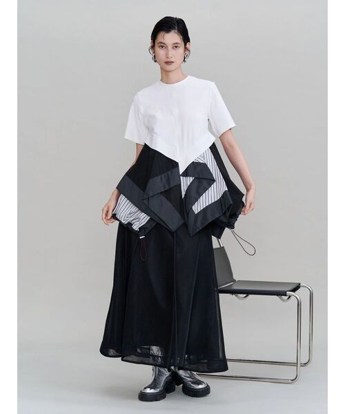UN3D.(アンスリード)の「MESH TRIANGLE FLARE SKIRT / メッシュトライアングルフレアスカート(スカート・レディース・ホワイト/ブラック・38/36)」の21枚目の写真