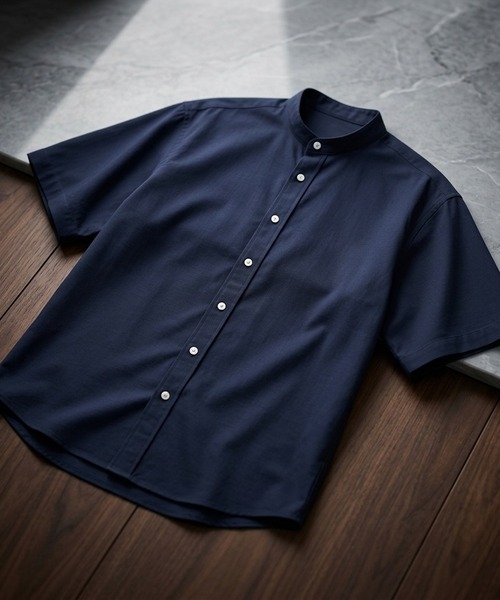 BACKYARD FAMILY(バックヤードファミリー)の「HOUSTON OX SS BAND COLLAR SHIRT(シャツ/ブラウス・メンズ・ネイビー/オリーブ/ホワイト/ブラック・17.5/15.5/18.5/16.5)」の8枚目の写真