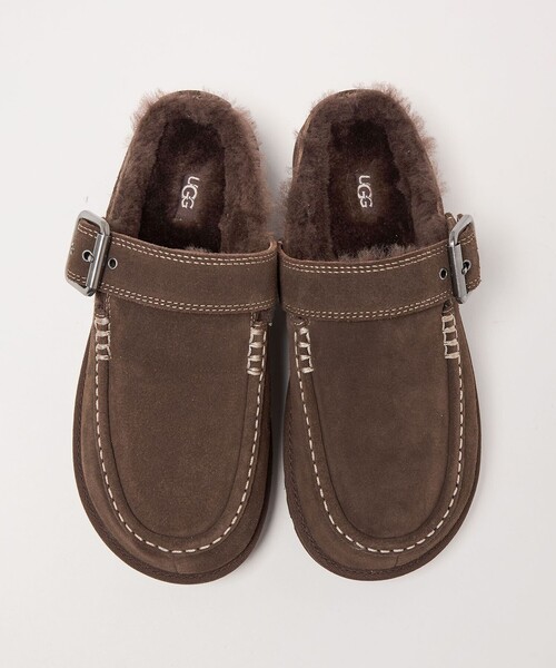 UGG(アグ)の「【国内EXCLUSIVE】<UGG>ゴールデンスター クロッグ サンダル スリッポン(モカシン/デッキシューズ・レディース・ダークブラウン/ナチュラル・5/6/7/8)」の10枚目の写真