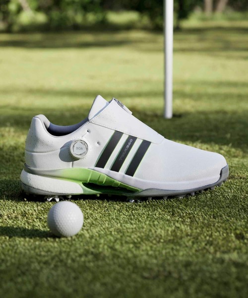 adidas（アディダス）の「ツアー360 24 ボア【adidas Golf/アディダスゴルフ】（スニーカー・メンズ・ホワイト×イエロー・28.0cm/27.5cm/27.0cm/26.5cm/26.0cm/25.5cm/25.0cm/24.5cm）」の9枚目の写真
