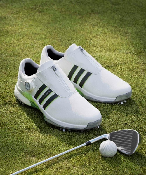 adidas（アディダス）の「ツアー360 24 ボア【adidas Golf/アディダスゴルフ】（スニーカー・メンズ・ホワイト×イエロー・28.0cm/27.5cm/27.0cm/26.5cm/26.0cm/25.5cm/25.0cm/24.5cm）」の11枚目の写真