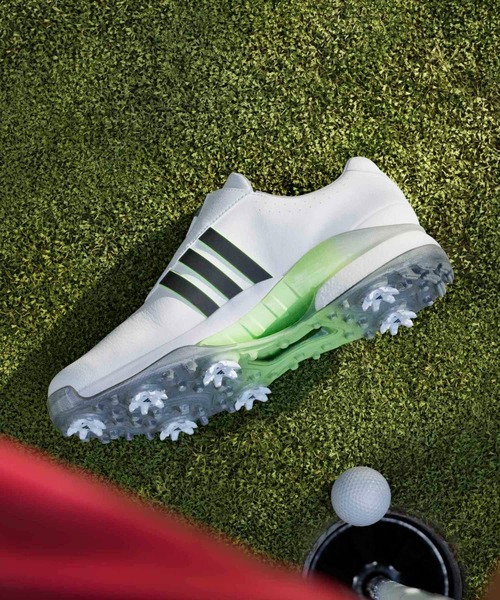 adidas（アディダス）の「ツアー360 24 ボア【adidas Golf/アディダスゴルフ】（スニーカー・メンズ・ホワイト×イエロー・28.0cm/27.5cm/27.0cm/26.5cm/26.0cm/25.5cm/25.0cm/24.5cm）」の13枚目の写真
