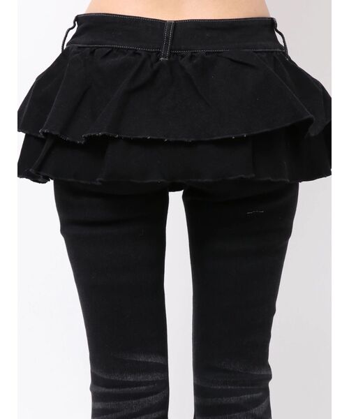 EMODA(エモダ)の「ペプラムレイヤーフレアパギンス(デニムパンツ・レディース・ライトブルー/ブラック・SMALL/MEDIUM/X-SMALL)」の21枚目の写真