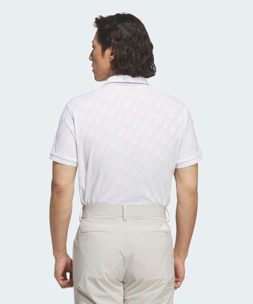 adidas(アディダス)の「ジャカード 半袖ポロ【adidas Golf/アディダスゴルフ】(ポロシャツ・メンズ・ホワイト・XX-LARGE/3XL/LARGE/MEDIUM/SMALL/X-LARGE)」の2枚目の写真