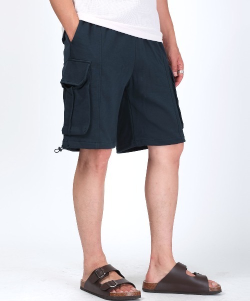 LUXSTYLE(ラグスタイル)の「スウェットカーゴハーフパンツ(カーゴパンツ・メンズ・ネイビー/ブラック・M/L)」の2枚目の写真