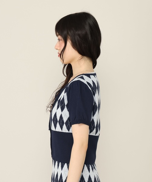 Heather(ヘザー)の「アーガイルリボンニット(半袖) 1049609(ニット/セーター・レディース・ネイビー/ベージュ/グレー・FREE)」の18枚目の写真