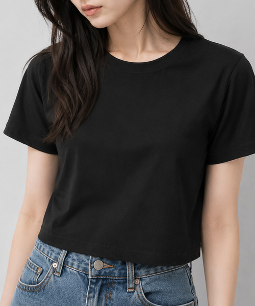NinaetLina(ニナエリナ)の「後ろリボン無地ミニTシャツ(Tシャツ/カットソー・レディース・ホワイト/ブラック・FREE)」の6枚目の写真