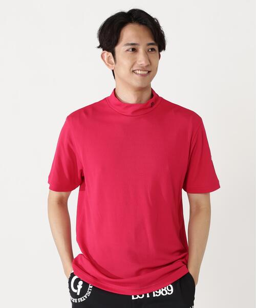 PEARLY GATES(パーリーゲイツ)の「【PEARLY GATES】Stone Cool2冷感ポリエチレンバーズアイ半袖ハイネックカットソー(Tシャツ/カットソー・メンズ・ホワイト/ピンク系その他3/ネイビー・MEDIUM/LARGE/SMALL/XX-LARGE/X-LARGE)」の3枚目の写真