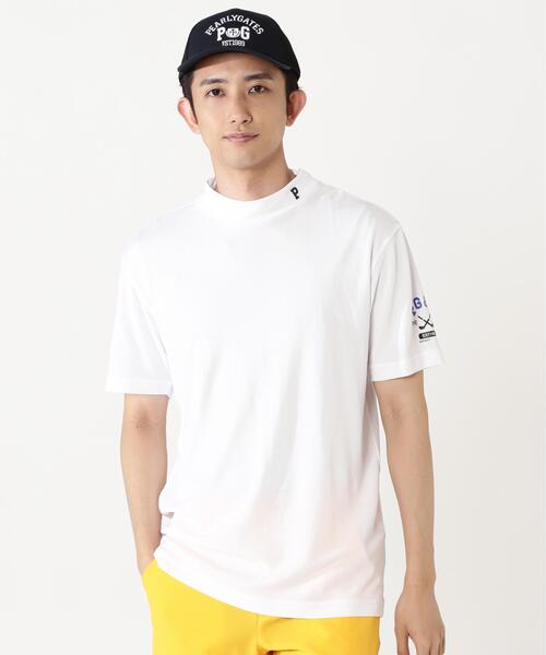 PEARLY GATES(パーリーゲイツ)の「【PEARLY GATES】Stone Cool2冷感ポリエチレンバーズアイ半袖ハイネックカットソー(Tシャツ/カットソー・メンズ・ホワイト/ピンク系その他3/ネイビー・MEDIUM/LARGE/SMALL/XX-LARGE/X-LARGE)」の14枚目の写真