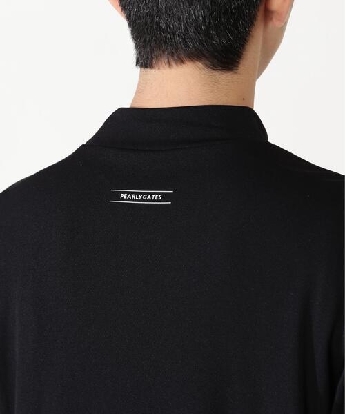 PEARLY GATES(パーリーゲイツ)の「【PEARLY GATES】Stone Cool2冷感ポリエチレンバーズアイ半袖ハイネックカットソー(Tシャツ/カットソー・メンズ・ホワイト/ピンク系その他3/ネイビー・MEDIUM/LARGE/SMALL/XX-LARGE/X-LARGE)」の4枚目の写真