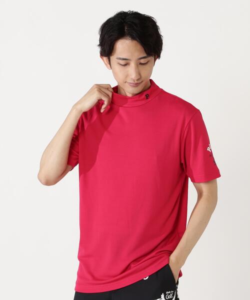 PEARLY GATES(パーリーゲイツ)の「【PEARLY GATES】Stone Cool2冷感ポリエチレンバーズアイ半袖ハイネックカットソー(Tシャツ/カットソー・メンズ・ホワイト/ピンク系その他3/ネイビー・MEDIUM/LARGE/SMALL/XX-LARGE/X-LARGE)」の8枚目の写真