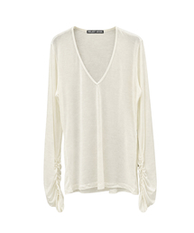 PROJECT WAVE（プロジェクトウェーブ）の「See-through Deep V-neck T-shirt（Tシャツ/カットソー）」