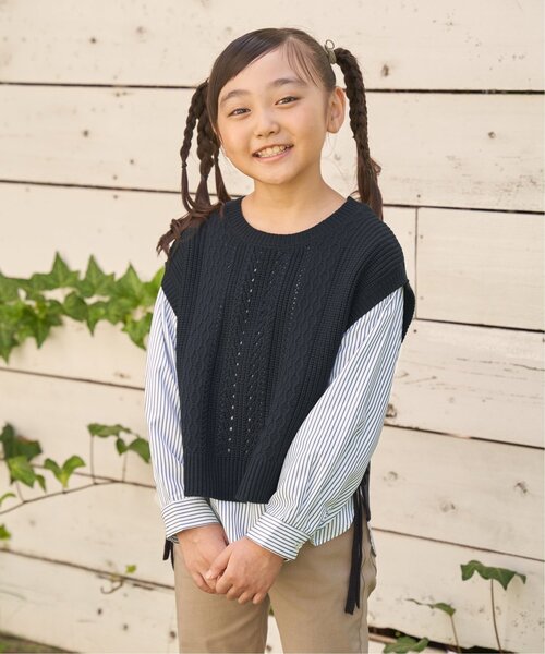 ikka（イッカ）の「【親子コーデ】ニットベストブラウスセット（120~160cm）（アンサンブル・キッズ・ネイビー/グレイッシュベージュ・130/140/150/120/160）」の19枚目の写真