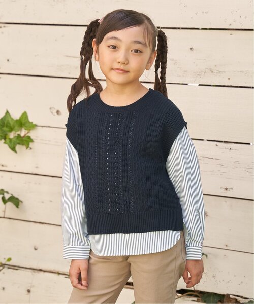 ikka（イッカ）の「【親子コーデ】ニットベストブラウスセット（120~160cm）（アンサンブル・キッズ・ネイビー/グレイッシュベージュ・130/140/150/120/160）」の22枚目の写真