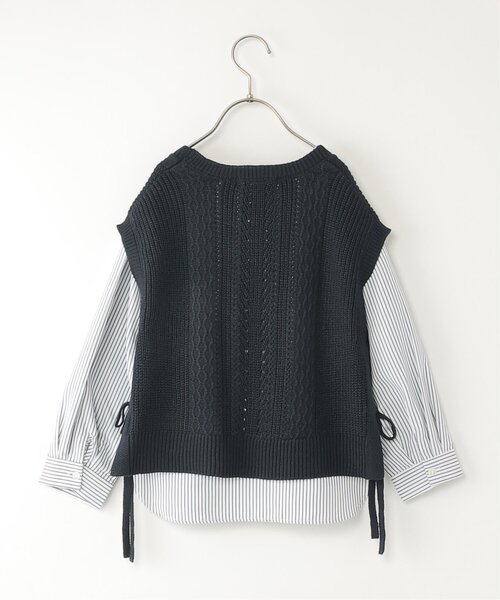 ikka（イッカ）の「【親子コーデ】ニットベストブラウスセット（120~160cm）（アンサンブル・キッズ・ネイビー/グレイッシュベージュ・130/140/150/120/160）」の5枚目の写真