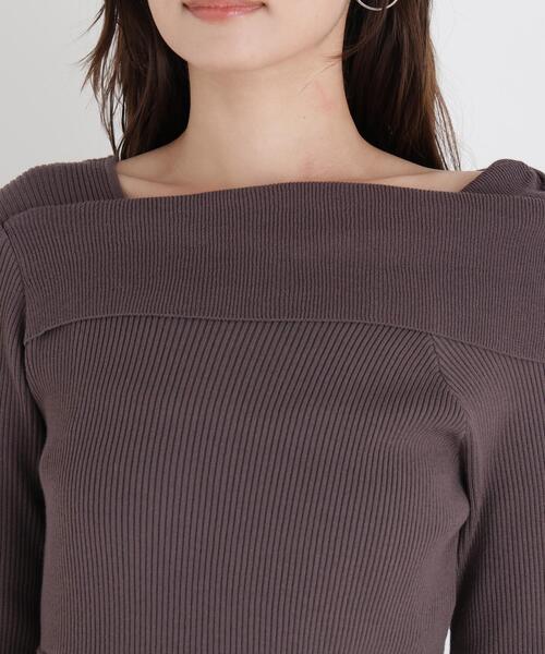NATURAL BEAUTY BASIC(ナチュラルビューティーベーシック)の「オフショルニットワンピース(ワンピース・レディース・ブラウン/ブルー・MEDIUM/SMALL)」の12枚目の写真