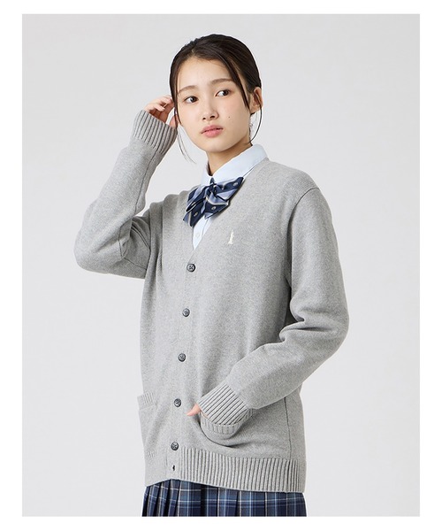 EASTBOY(イーストボーイ)の「カーディガン バニラ女神 綿×裏暖プレーティング 7G 女子 制服 学生服 中学 高校 スクール(カーディガン/ボレロ・キッズ・オフホワイト/ネイビー/ライトグレー・9号/11号/13号)」の13枚目の写真