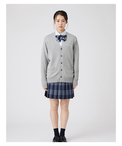 EASTBOY(イーストボーイ)の「カーディガン バニラ女神 綿×裏暖プレーティング 7G 女子 制服 学生服 中学 高校 スクール(カーディガン/ボレロ・キッズ・オフホワイト/ネイビー/ライトグレー・9号/11号/13号)」の14枚目の写真