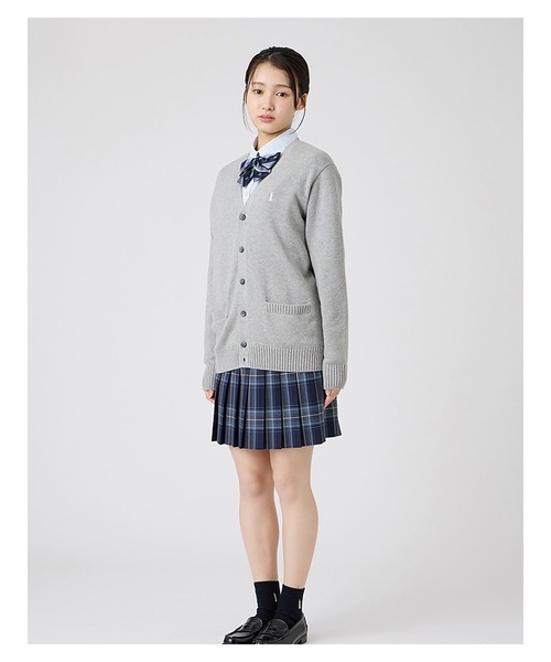 EASTBOY(イーストボーイ)の「カーディガン バニラ女神 綿×裏暖プレーティング 7G 女子 制服 学生服 中学 高校 スクール(カーディガン/ボレロ・キッズ・オフホワイト/ネイビー/ライトグレー・9号/11号/13号)」の15枚目の写真