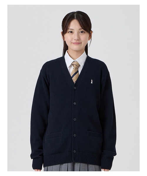 EASTBOY(イーストボーイ)の「カーディガン バニラ女神 綿×裏暖プレーティング 7G 女子 制服 学生服 中学 高校 スクール(カーディガン/ボレロ・キッズ・オフホワイト/ネイビー/ライトグレー・9号/11号/13号)」の5枚目の写真