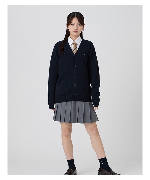 EASTBOY(イーストボーイ)の「カーディガン バニラ女神 綿×裏暖プレーティング 7G 女子 制服 学生服 中学 高校 スクール(カーディガン/ボレロ・キッズ・オフホワイト/ネイビー/ライトグレー・9号/11号/13号)」の6枚目の写真