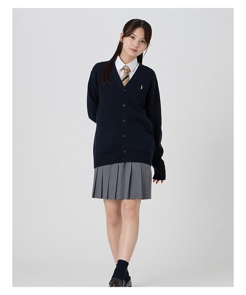 EASTBOY(イーストボーイ)の「カーディガン バニラ女神 綿×裏暖プレーティング 7G 女子 制服 学生服 中学 高校 スクール(カーディガン/ボレロ・キッズ・オフホワイト/ネイビー/ライトグレー・9号/11号/13号)」の7枚目の写真