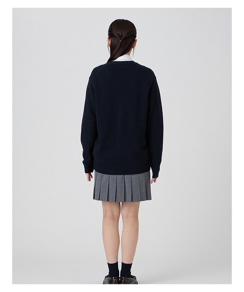EASTBOY(イーストボーイ)の「カーディガン バニラ女神 綿×裏暖プレーティング 7G 女子 制服 学生服 中学 高校 スクール(カーディガン/ボレロ・キッズ・オフホワイト/ネイビー/ライトグレー・9号/11号/13号)」の9枚目の写真